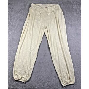 NWT Jenni Plus Size Women's Striped Smocked Waist Pajama Pants Yellow Size 2X